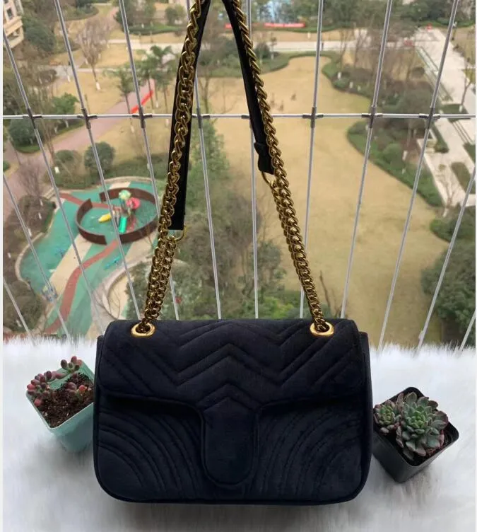 Diseñadores Bolsa de alta calidad Mujeres Terciopelo Amor Sello Moda Marmont Bolsas de cuero Crossbody Bolso Monederos Mochila Hombro Totes Cadena Handba