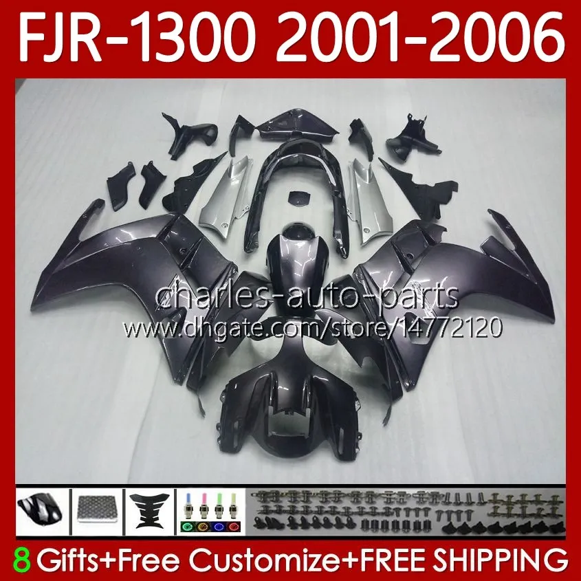 OEM Bodywork For YAMAHA FJR-1300 FJR 1300 A CC FJR1300A 01-06 Moto Bodys 106No.5 FJR1300 01 02 03 04 05 06 Stock color FJR-1300A 2001 2002 2003 2004 2005 2006 Fairing Kit