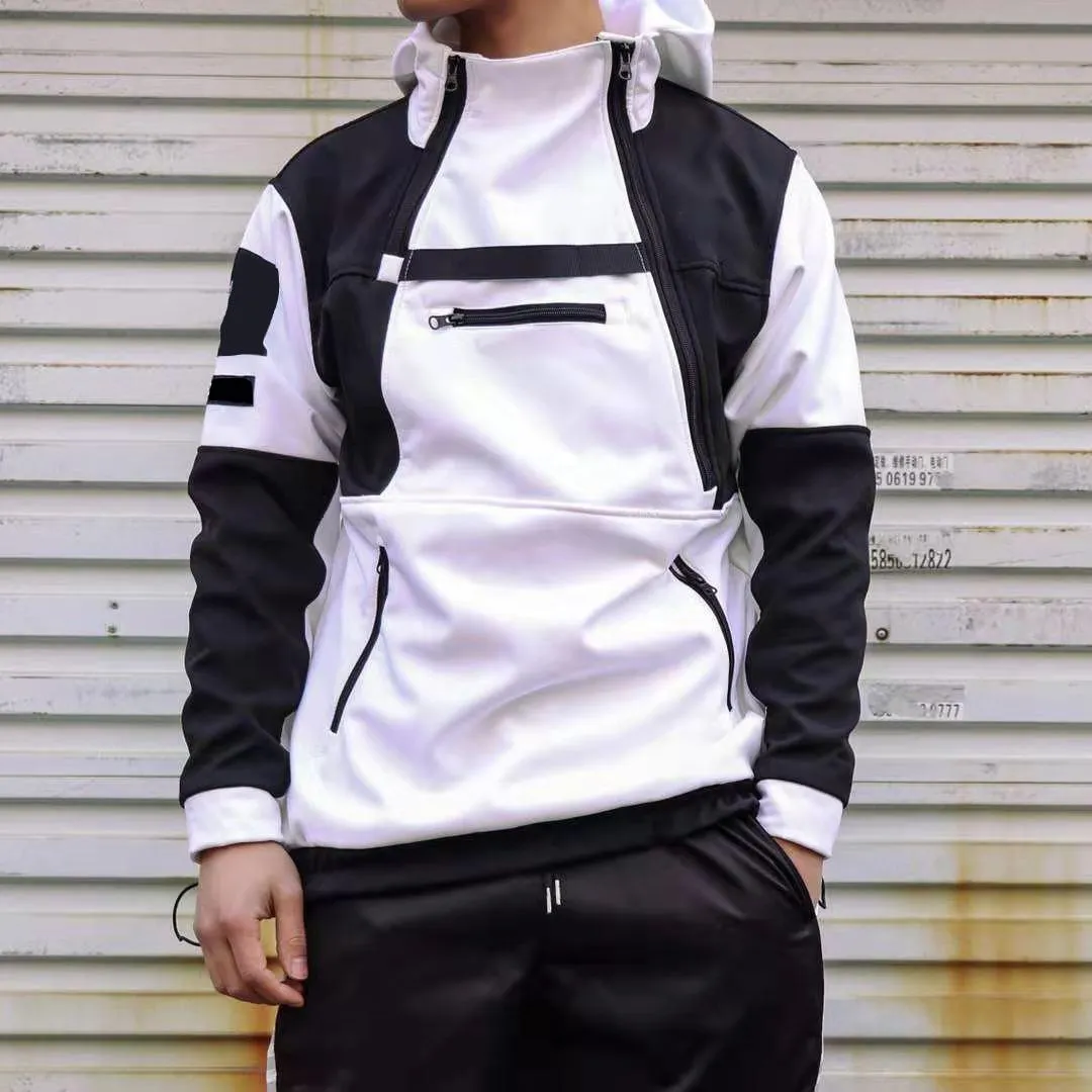 Moda masculina blusão jaquetas com capuz casacos unisex ao ar livre preto branco verde hip hop streetwear primavera outono esporte hoodies causa242j
