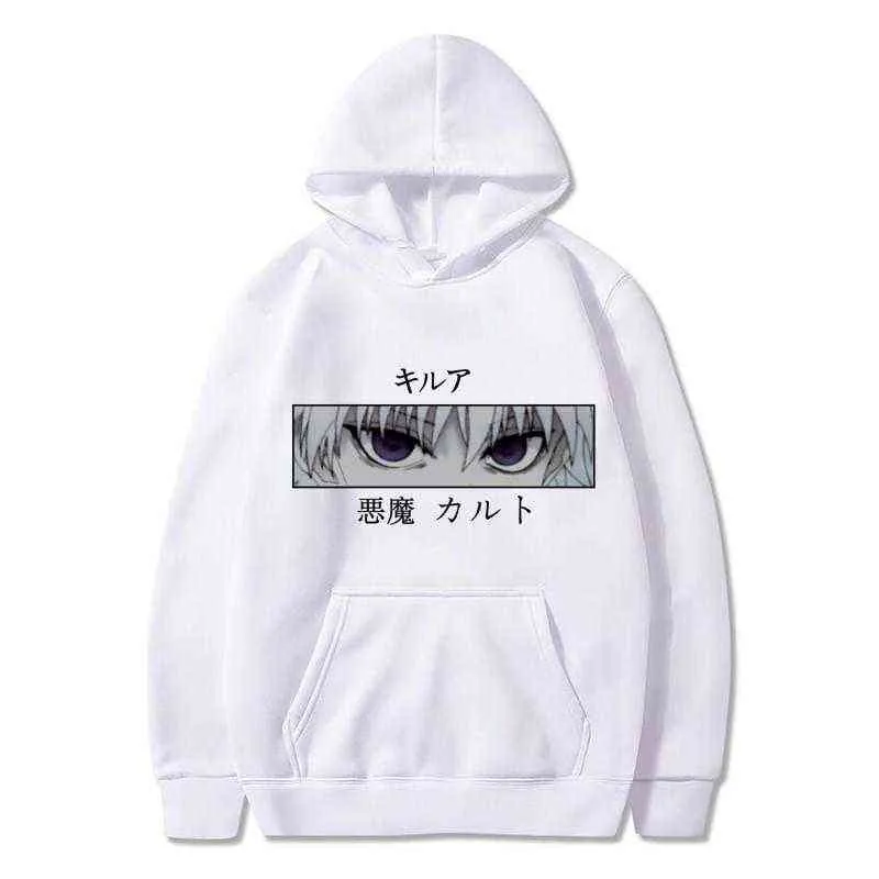 Hunter X Hunter Hisoka Kurapika Hoodies Män Killua Zoldycken Devil Eye Sweatshirts Anime Hip Hop Streetwear Toppar Man Kläder Y211122