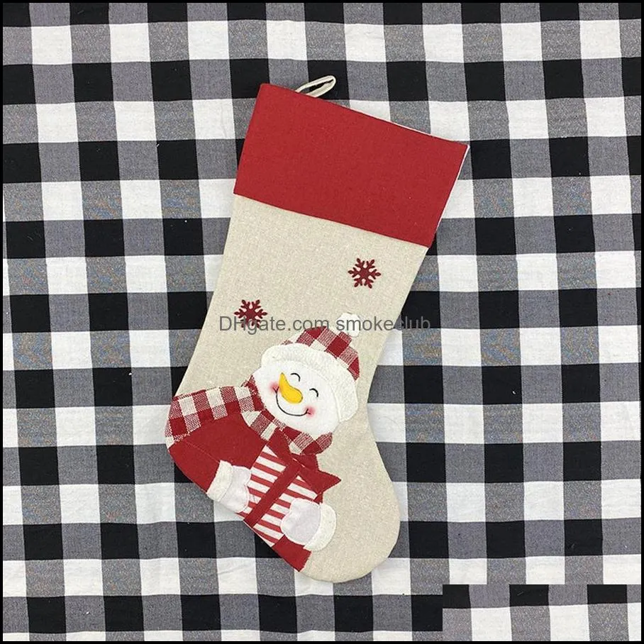 New Christmas Stocking Socks Xmas Gift Candy Bag Noel Christmas Decorations New Year Natal Navidad Sock Christmas Tree Ornament