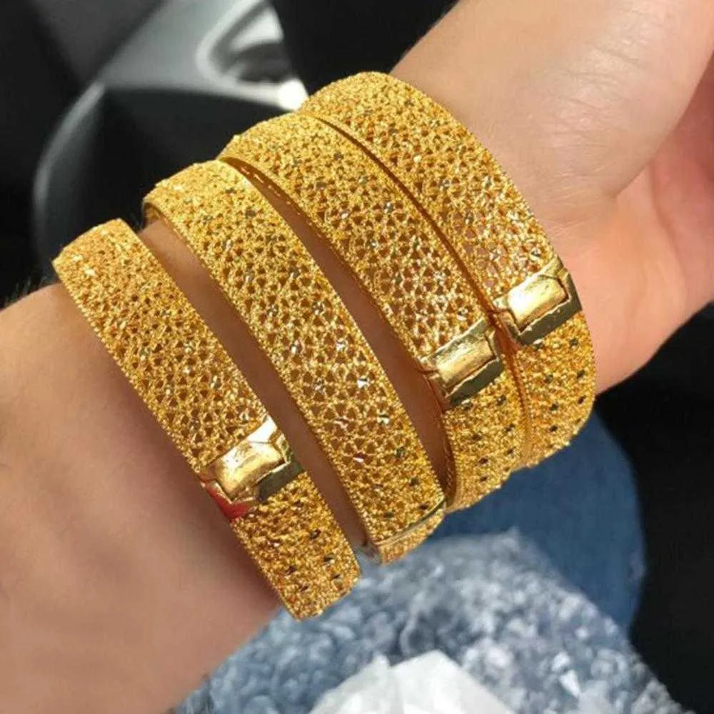 Gold Bangle Bracelet 24k Dubai Wedding Jewelry For Women Ethiopia