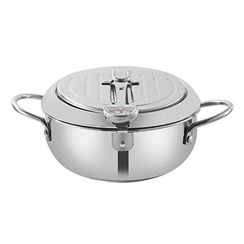 Pans Tempura Deep Fryer, Stainless Steel Frying Pan, Temperature