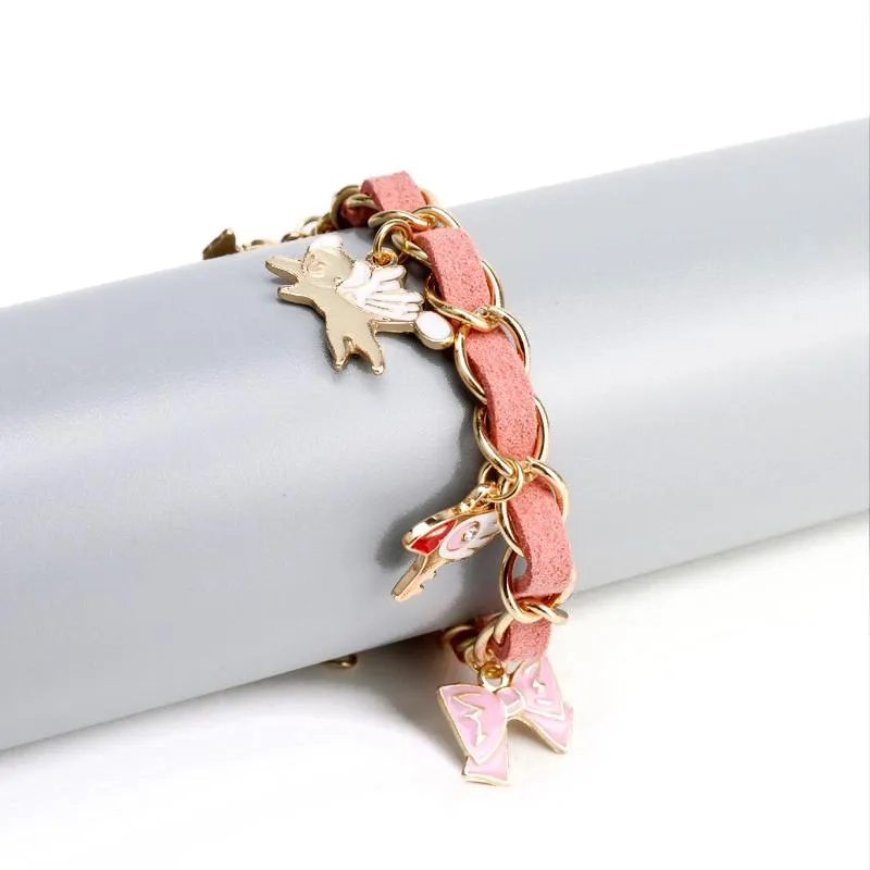 Link, Chain Anime Card Captor Sakura Magic Wands Charms Bracelets Bangles Riband Wristbands Bracelet Fashion Jewelry