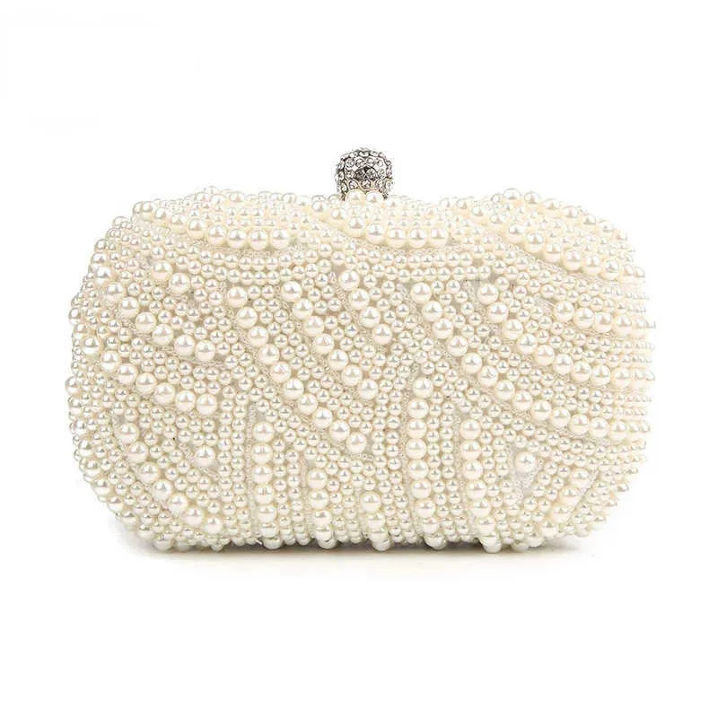 Pearl Clutch Bags Dames Portemonnee Dames Wit Handtassen Avondtassen Voor Party Bruiloft Zwart Schoudertas Bolsa Feminina 211021