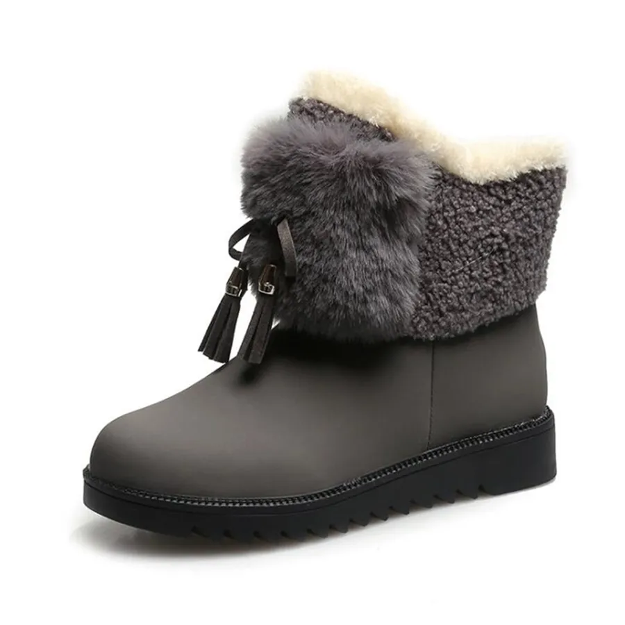 Vinter Kvinnor Stövlar Ladies Kvinna Märke Mode Designer Loafers Flat Skor Luxury Leather Fur Ankel Snö Stövlar för WomenWhqfc