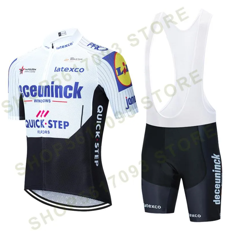 QuickStep Cykling Jersey Bike Byxor Set 20D MTB Ropa Mens Sommar Snabb Dry Pro Cykling Skjortor Maillot Culotte Wear Racing Sets