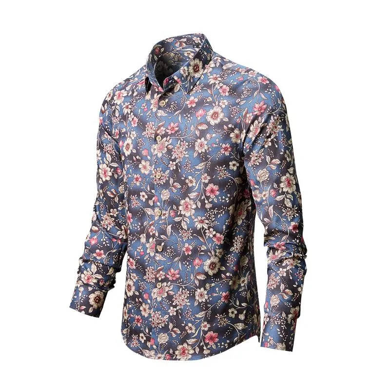 Chemises décontractées pour hommes Vintage hommes boutonné robe chemise mode scène Streetwear spectacle hommes Camisa Masculina
