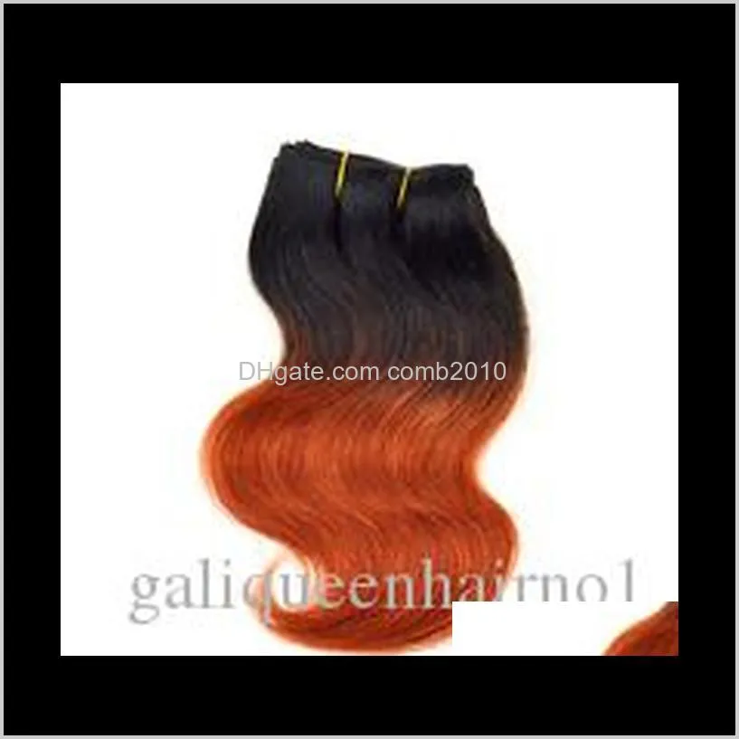 brazilian ombre color body wave 2pcs/lot 8 inch 50g/pc human hair extension cheap ombre 100% human hair weave 7 colors available