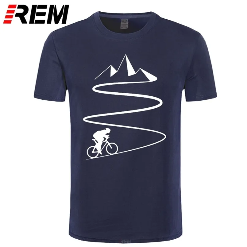 Mountainbike-Herzschlag Lustiges Biker-T-Shirt Plus Size Custom Kurzarm Herren Fahrrad Radfahren T-Shirt Mode Familie Baumwolle 210707