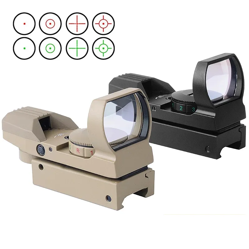 العتاد التكتيكي riflescope مع نطاق 11 20MM السكك الحديدية الادسنس الأخضر الأحمر نقطة المجسم رد الفعل 4 شبكاني البصر ل riflescopes