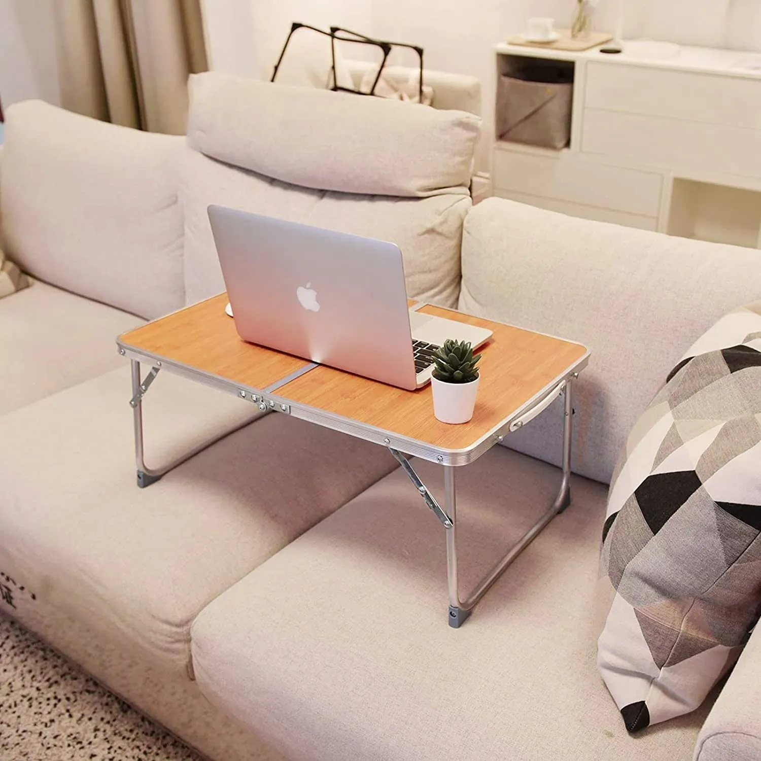 MESA PLEGABLE PARA CAMA Y NOTEBOOK O TABLET DE MADERA