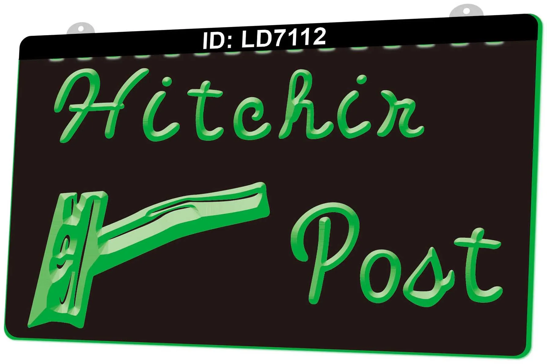 LD7112 Hitchin Post Gravure 3D Signe lumineux LED Vente en gros au détail