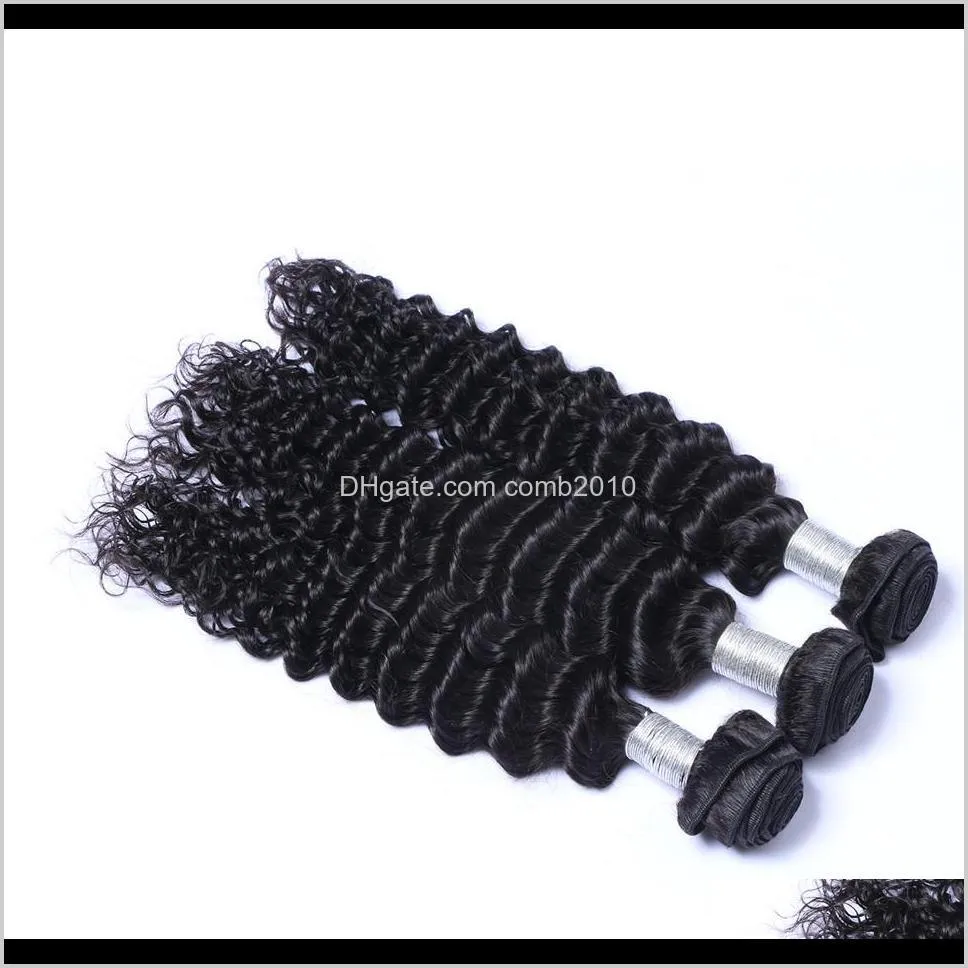 brazilian virgin hair deep wave human hair weaves natural color double wefts 100g/bundle 3pcs/lot hair extensions