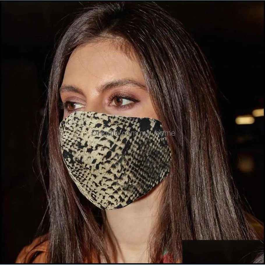 Designer Masks PM2.5 Party Leopard print Face cotton Air Purifying Anti Dust Pollution Adults Mask Adjustable Reusable Breathable 2YMC