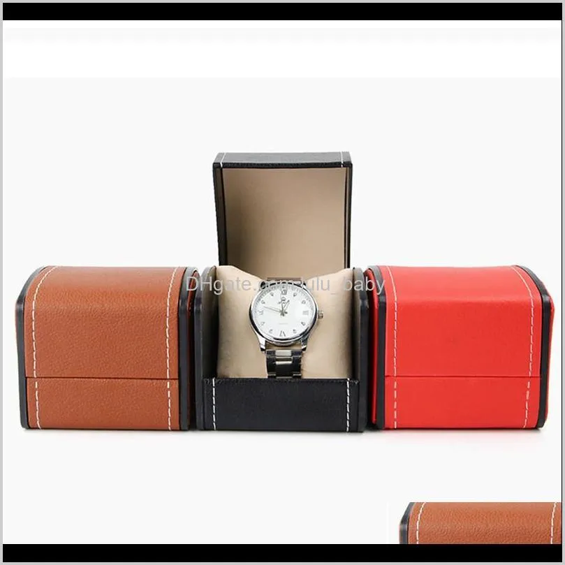  3 colors watches box pu leather arc watch display case jewelry holder storage box single slot gifts case