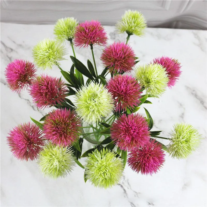 Decorative Flowers Single Stem Dandelion Artificial Flowers Dandelion Plastic Flower Party Wedding Table Centerpieces 5 Style DH2267