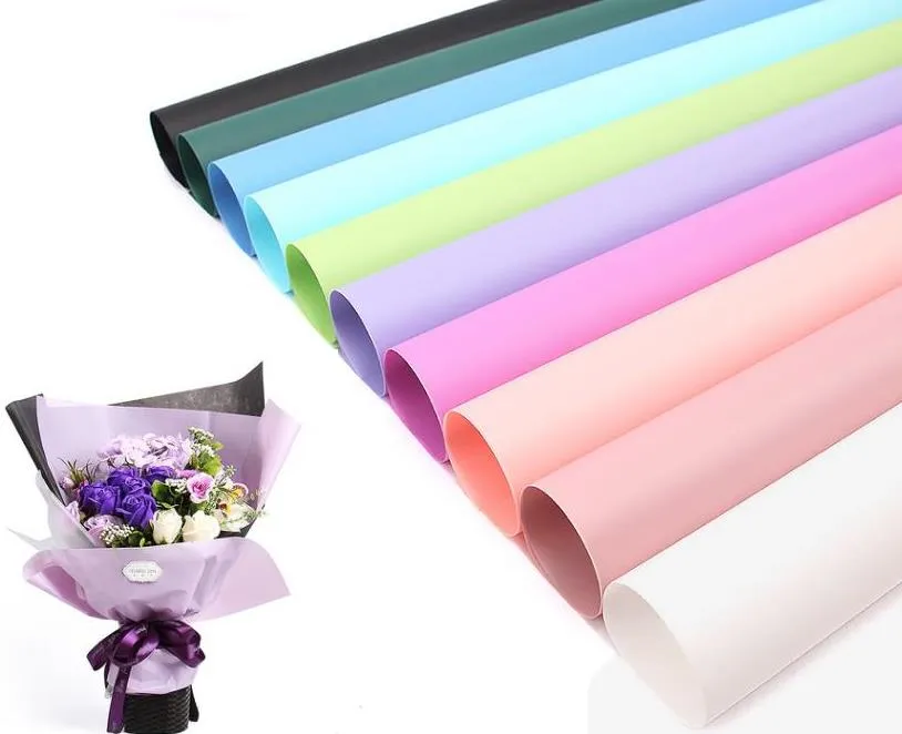 Papier d'emballage de fleuriste 20pcs / lot 60X60CM Bouquet de fleurs Emballages étanches Fournitures Mariage Valentine Fleurs Bouquets Emballage cadeau Décor SN2257