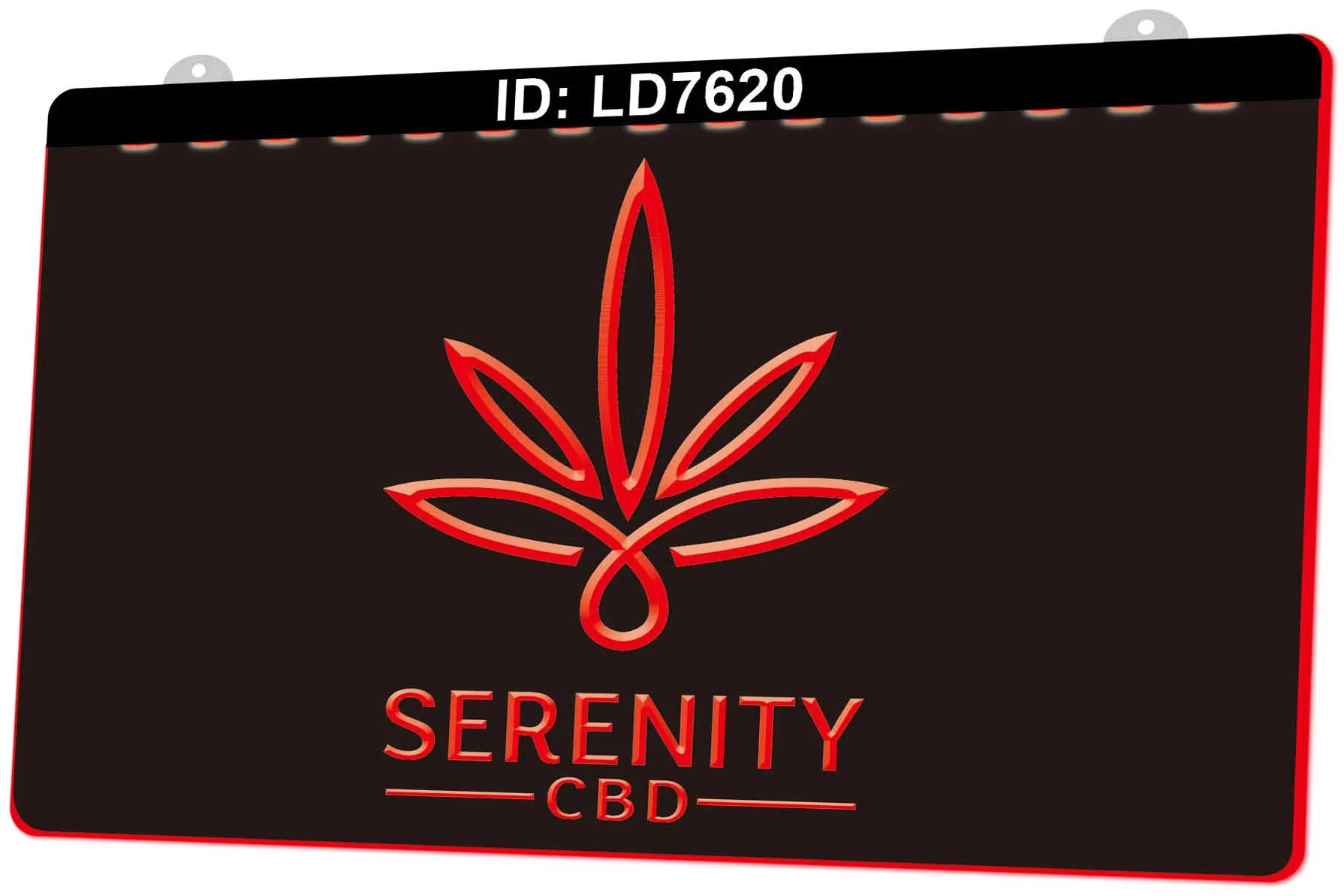 LD7620 Serenity CBD Olio 3D Incisione LED Segno luminoso Vendita al dettaglio all'ingrosso