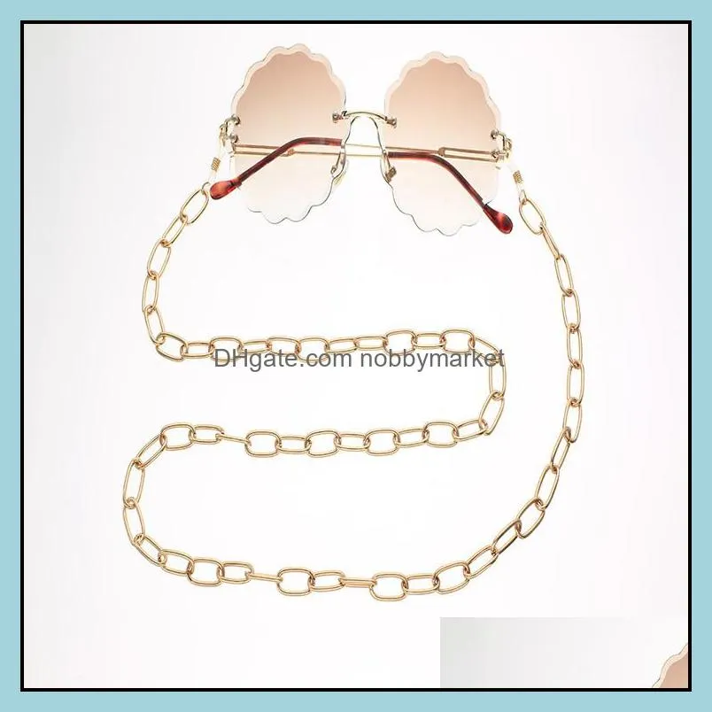 Glasses Chain Straps Metal Lanyard Women Simple Long Lattice Chain For Sunglasses Cords Accessories