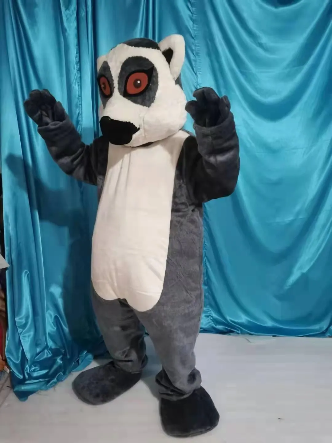 Real Picture Ring-tailed lemur Mascot Costume Fancy Dress For Halloween Carnival Party support customization