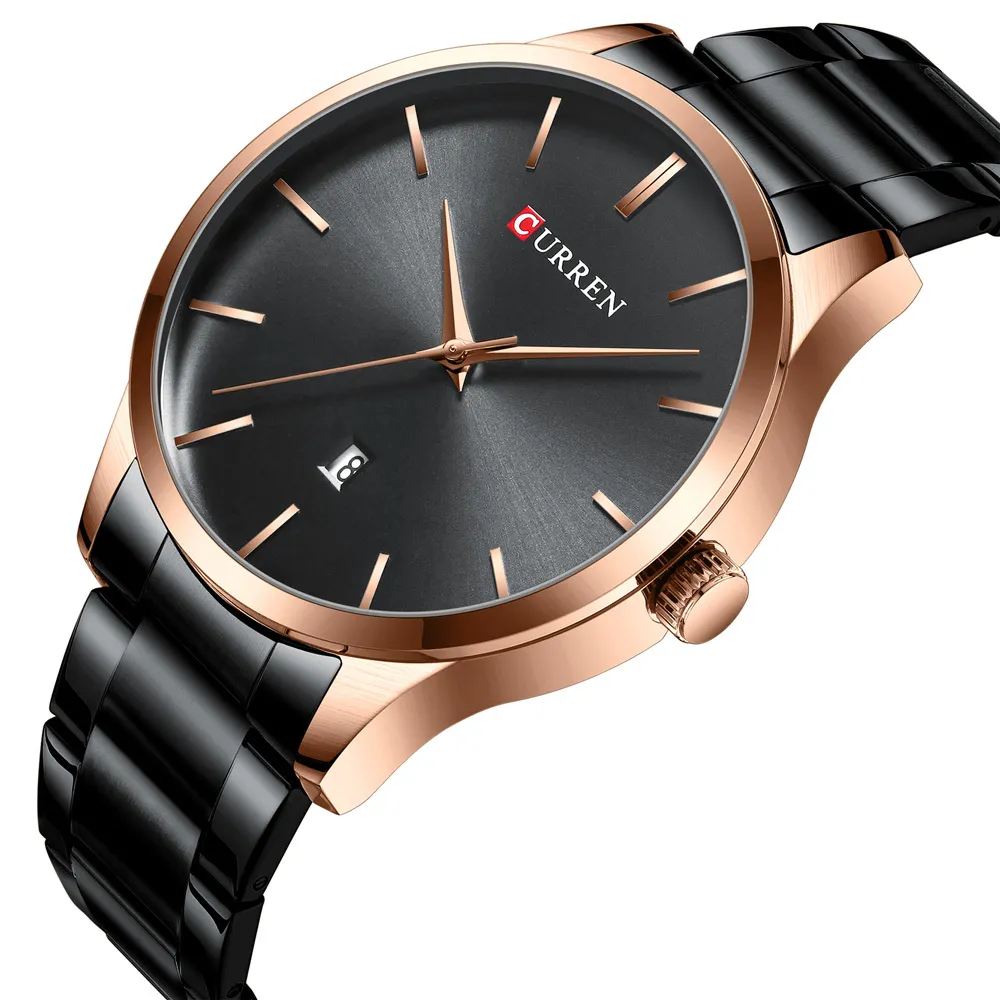 2021 Hot Sal Curren 8357 Wtern Wrist Watch 3ATM Water Proof Stainls Steel Chain Black Color Japan Quartz Men Calendar From Asdfghjkl002 20.44 DHgate.Com