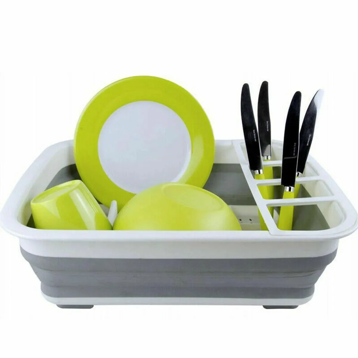 Vikbar maträtt dränering rack kök skrivbordet hylla sked spoon chopsticks gaffel kopp hållare arrangör