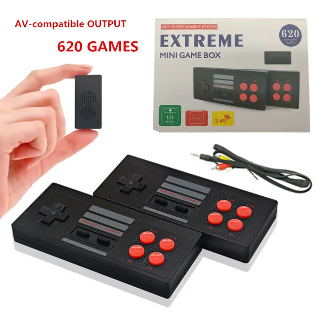Video Game Player Construído em 620 Jogos Clássicos Retro Console Pad Wireless Controller AV Saída Mini Caixa de Jogo