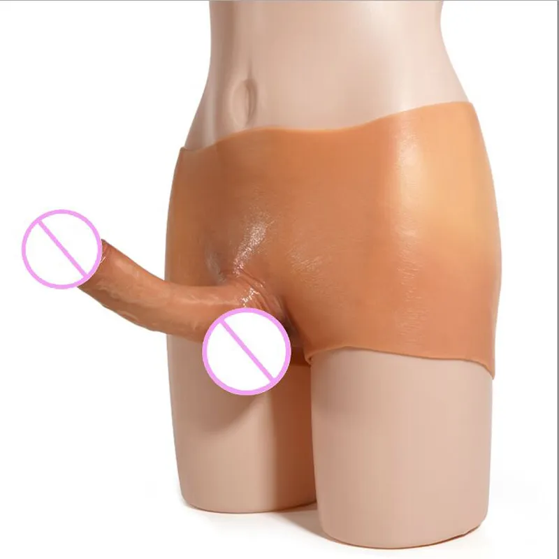 Silicone liquide peau sentiment creux/solide lesbienne Strapon gode culotte réel mâle bite jouets sexuels pour femmes hommes sous-vêtements gai pénis pantalon