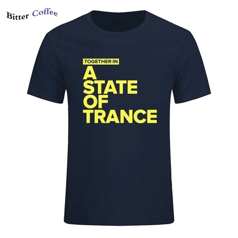 Razem w stanie Rance Men Shirt Armin Van Buuren Hip Hop Shirts Bawełna Krótki Rękaw Streetwear -Shirt Homme 210716