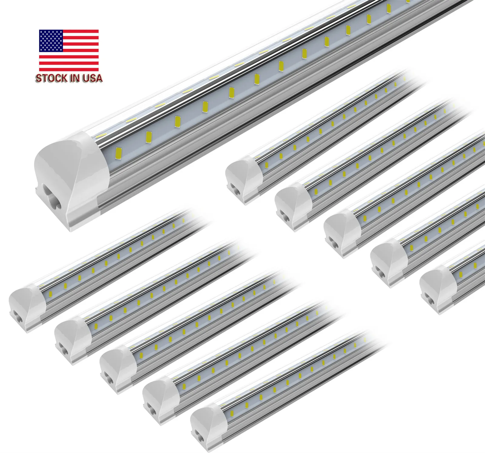 25pcs, luz LED Light, 4ft 8FT 150W 15000LM 6000K, branco frio, forma de u, tampa clara, saída de hight, lojas ligáveis, luzes de tubo de LED T8