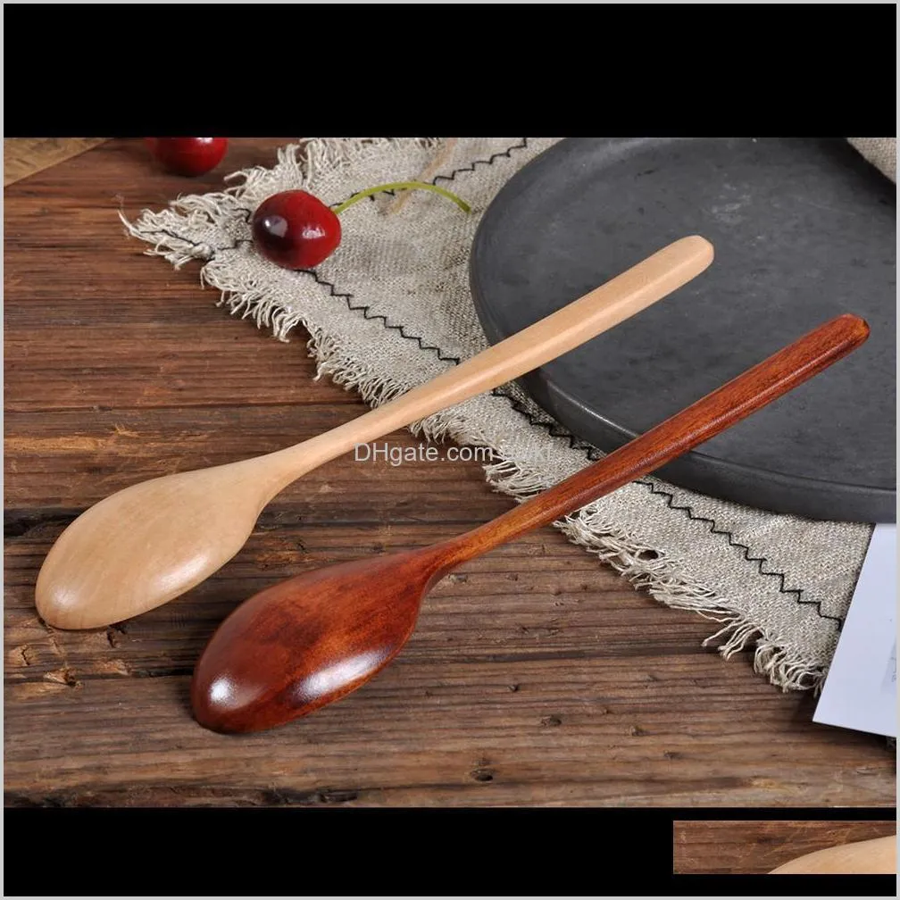 high quality natural wood spoon fork bamboo kitchen cooking dining soup tea honey coffee utensil tools soup-teaspoon tableware