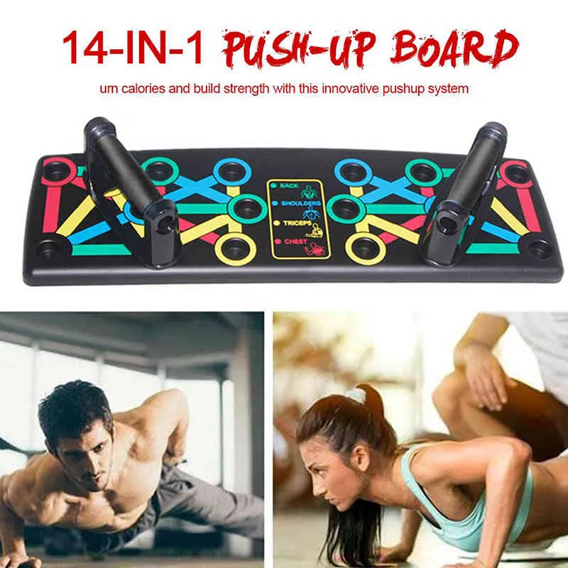 14 in 1 Push Up Rack Board Uomo Donna Fitness Esercizio Push-up Stand Body Building Sistema di allenamento Palestra di casa Attrezzature per il fitness X0524