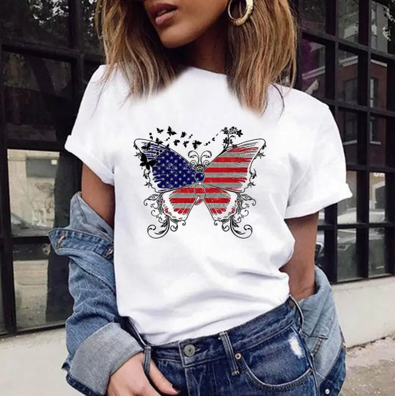 T shirt bandiera americana donna Clearance