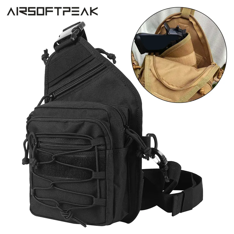 Tactical Sling Waist Bag Gun Holster Military Shoulder Bag Hiking Camping Daypack Outdoor Hunting Chest Pack Army Backpack 220211