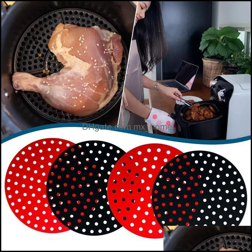 Baking Oil Paper With Hole Air Fryer Square Steamer Silicone Bun Cake Pad Rolling Pins & Pastry Boards