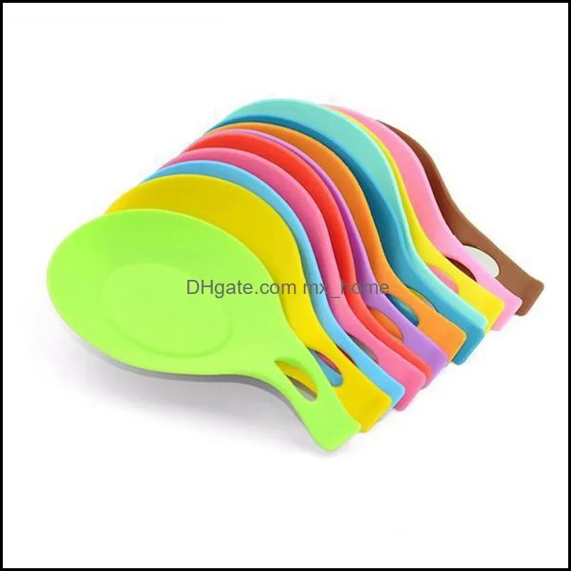 heat resistant silicone spoon mat spatula spoon holder tableware antislip pad fork chopstick holder spoon tray kitchen tool vt0356