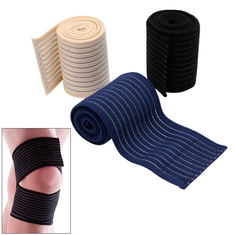 Genouillères coudières Powerlifting bande de bandage élastique jambe mollet soutien enveloppes genouillères protecteur