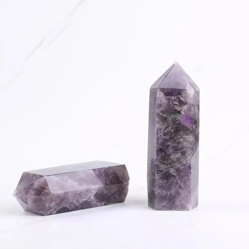 Decorative Objects & Figurines 1pc 1300g-2500g Natural Polished Gemstone Dream Amethyst Points Healing Crystal Wands For Feng Shui