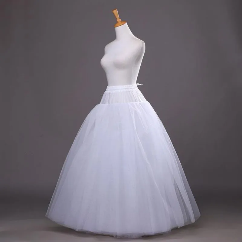 Long Style 4-Layer Hoop-Free Half Skirt Ladies Long Petticoats Bridal Wedding Dress with Lining for Ladies Party and Role-Playing