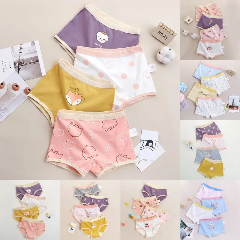 Girls Panties Kids Underwear Childrens Briefs Cherry Cartoon Underpants Animal Flowers Printing Pants 20220302 H1