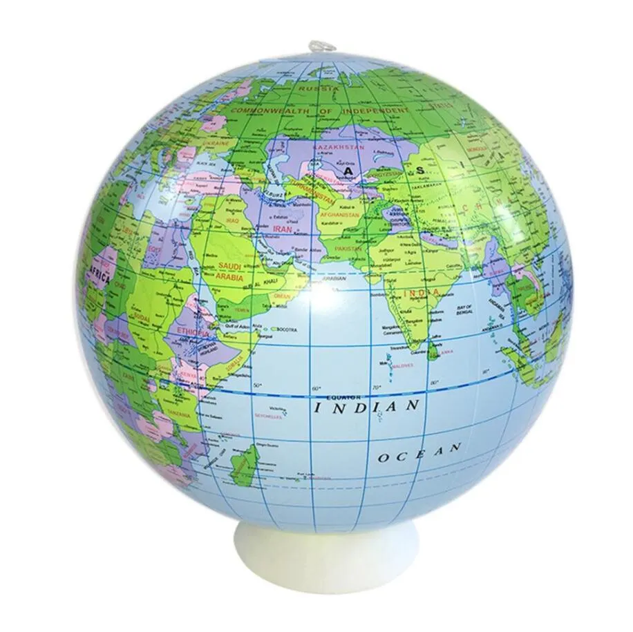 Inflatable Globe World Earth Ocean Map Ball Geography Learning Educational Beach Ball Kids Toy Home Office Decoration