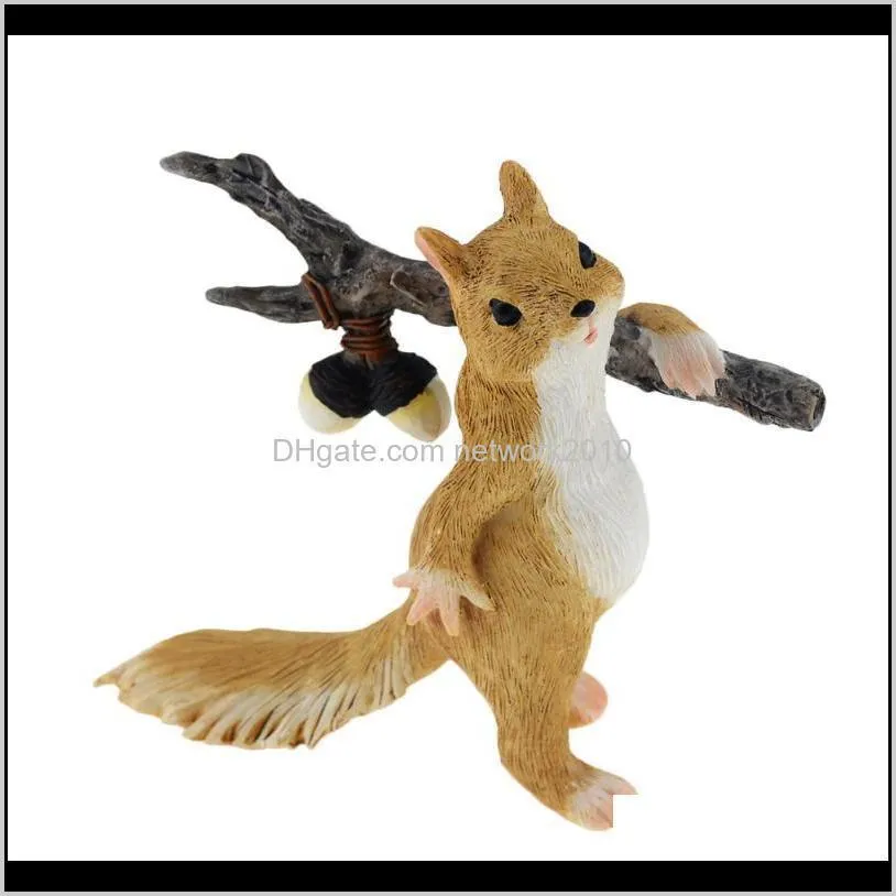 Squirrel Animal figurine Miniatures Fairy Garden Ornaments home decoration friends bonsai decoration1