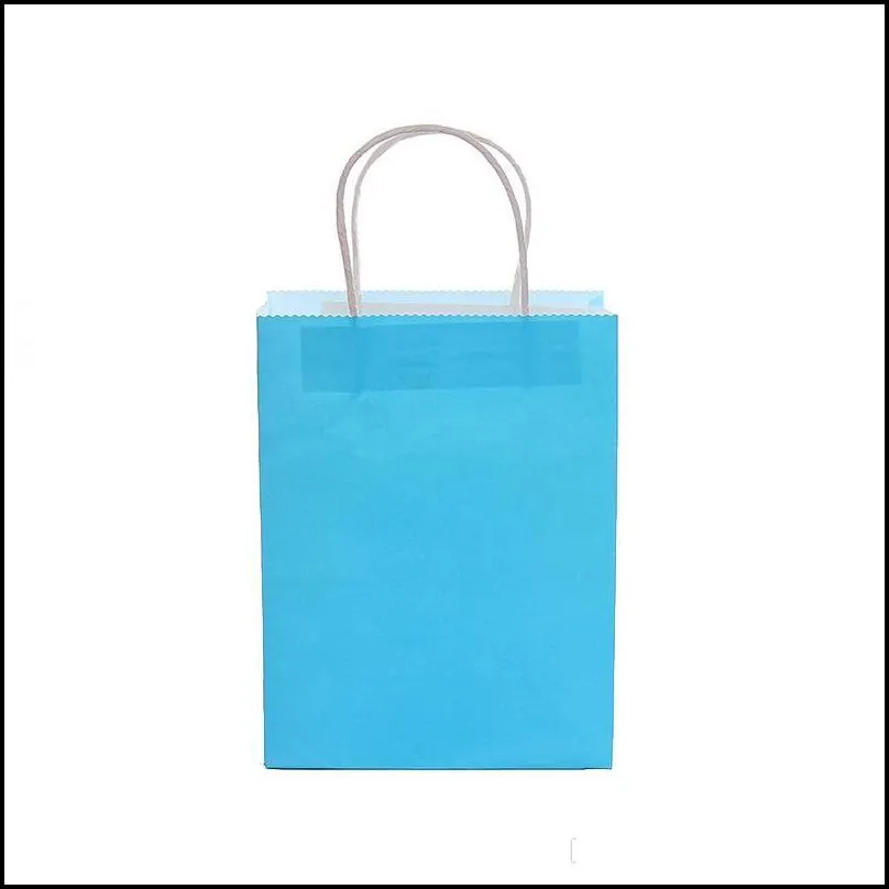 Shopping Bags Kraft Paper Multifunction High Quality soft colorful bag with handles Festival Gift Packaging 21x15x8cm ship fast A06