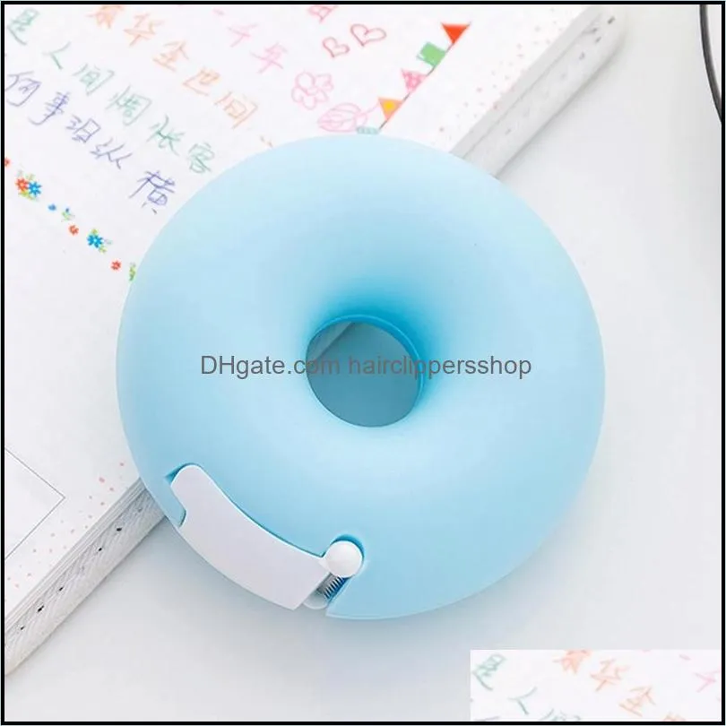 Cute Love Heart Donut Tape Cutter Candy Color Masking Tape Storage Organizer Cutter Office Machine Stationery