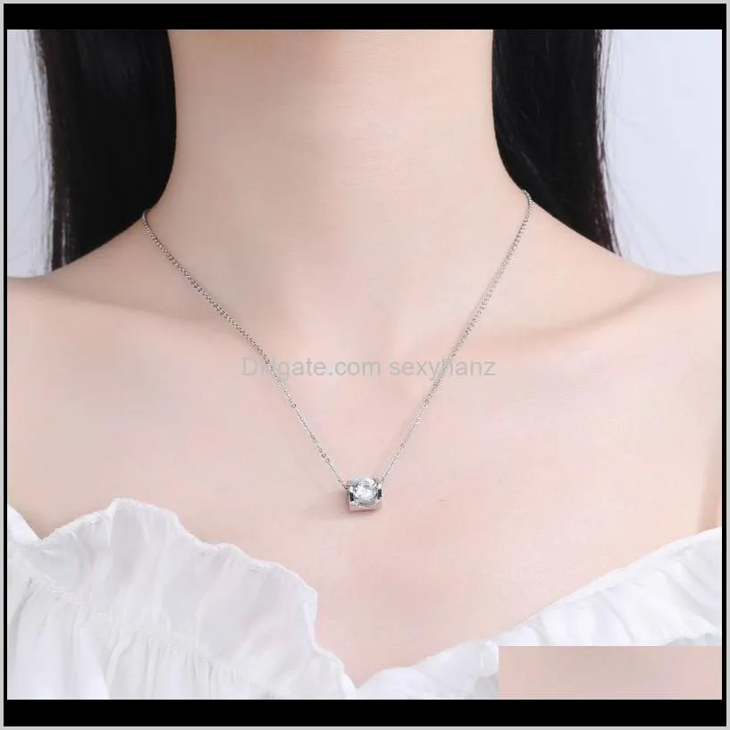 angel kiss pendants necklace white gold zircon charm necklace women necklaces moissanite rhinestone jewelry fashion necklace