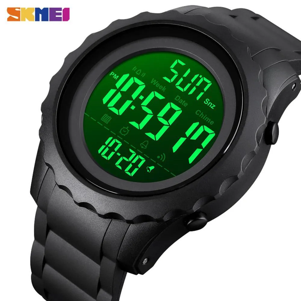 Skmei 2time Sport Digital Watches for Men Chrono Countdown Alarm Wristwatches Mens Waterproof 12/24 Hour Clock Montre Homme 1624 Q0524