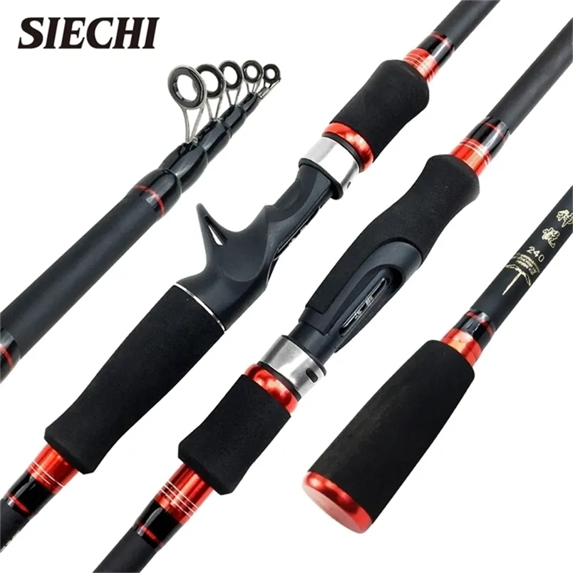 1.8m 2.1m 2.4m 2.7m 3.0m Carbono Telescópico Fishing Fishing Rod M Power Ultraleight Viagem Casting Haste 220222