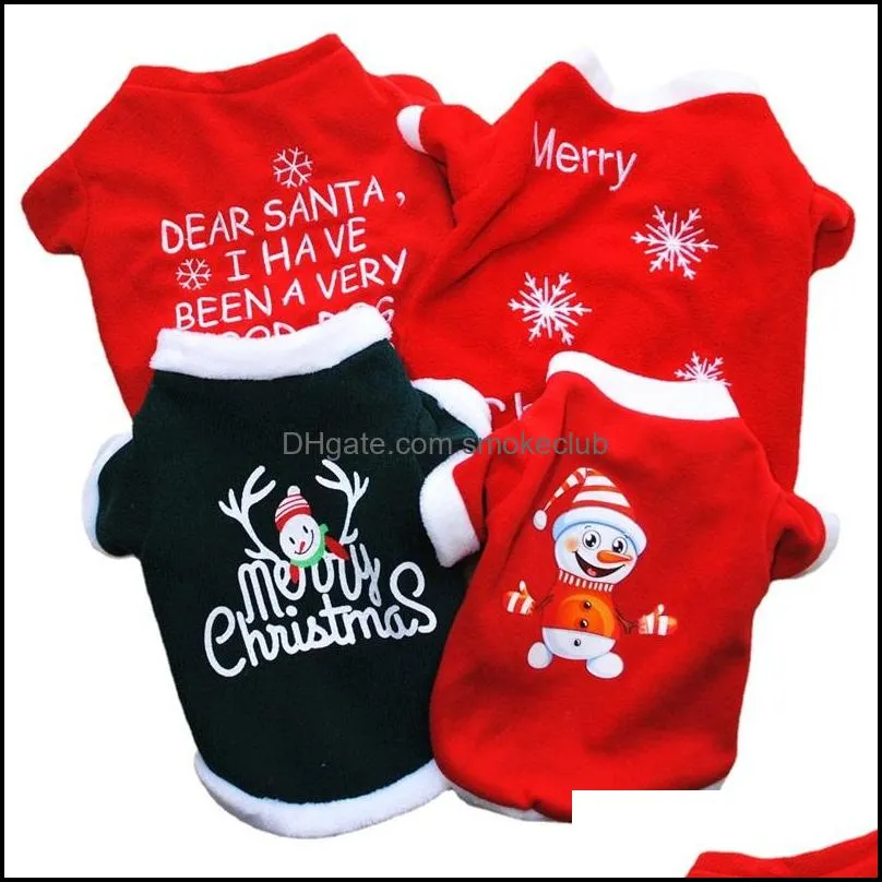 Pet Clothes Fleece 2Legs Christmas Printing Hoodie For Small Dog And Cat Top LLE10755