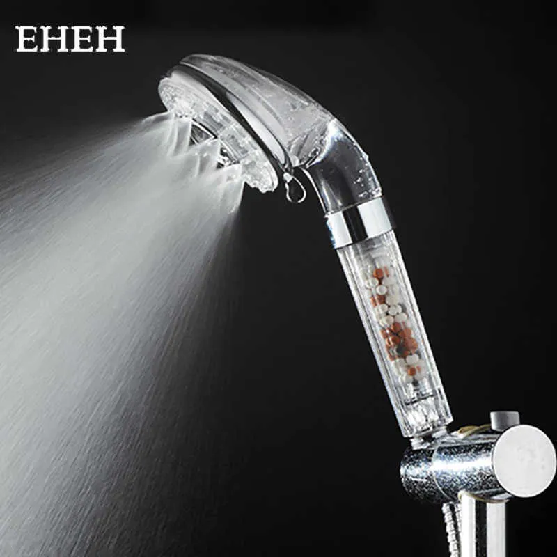 EHEH 3 Function Spa Shower Head Water Saving Handheld ABS High Pressure Filter Healthy Showerhead Luxurious Spray Nozzle 210724
